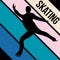 Skating silhouette sport activity vector graphic