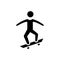 Skating - skate icon, vector illustration, black sign on isolated background