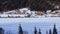 Skating tour on ice of Weissensee in Austria