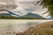 The Skeena River at Shames Mountain on a cloudy day in the summer, in British Columbia, Canada