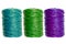 Skein of colorful nylon thread on a white background