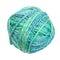 skein of greenish blue melange yarn isolated