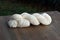 Skein of Natural Hand Spun Yarn Made from Sheep Wool