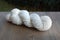 Skein of Natural Hand Spun Yarn Made from Sheep Wool