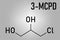 Skeletal formula of 3-MCPD carcinogenic food by-product molecule.