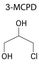 Skeletal formula of 3-MCPD molecule. Skeletal formula