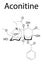 Skeletal formula of Aconitine molecule. Chemical structure