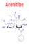 Skeletal formula of Aconitine molecule. Toxin present in Aconitum plants monkshood