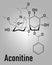 Skeletal formula of Aconitine molecule. Toxin present in Aconitum plants monkshood