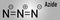 Skeletal formula of Azide anion, chemical structure. Azide salts are used in detonators and as propellants.