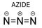 Skeletal formula of Azide anion molecule, chemical structure.