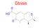 Skeletal formula of Citrinin mycotoxin molecule. Chemical structure