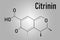 Skeletal formula of Citrinin mycotoxin molecule. Chemical structure