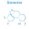 Skeletal formula of Sinomenine herbal alkaloid molecule. Isolated from Sinomenium acutum.