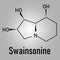 Skeletal formula of Swainsonine locoweed toxin molecule.