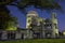 The skeletal ruins of Atomic Bomb Dome at the night. Hiroshima. Japan