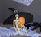 Skeleton With big Pumpkin, happy halloween background