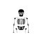 Skeleton black icon concept. Skeleton flat vector symbol, sign, illustration.