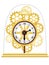 Skeleton Clock Golden Multiple Gears Vector