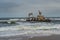 Skeleton Coast in Namibia. The shipwreck was stranded or grounded at the coastline