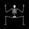 Skeleton dance isolated. Skull and bone dances. Vector illustration.