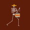 Skeleton and drum. Dead man with musical instrument. Dead music band. Skull in sombrero. Day of dead in mexico