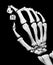 Skeleton hand with dice
