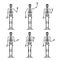 Skeleton hand gestures set: ok, finger up, finger down, fist, middle finger, Rock n roll horns, clapping palms and other