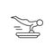 Skeleton line outline icon or luge sport