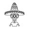 Skeleton mexican with hat