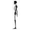 Skeleton silhouette Human body hands, legs, chests, heads, vertebra, pelvis, Thighs side lateral view flat black color