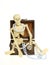Skeleton sitting in Treasure Chest CLIPPING PATH
