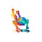 Skeleton sport silhouette vector icon