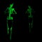 Skeleton Stalker In Green Background And reflection
