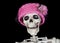 Skeleton in Vintage Pink Hat