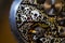 Skeleton watch. skeletonization vintage antique pocket watches. stylized skull on the clockwork. mechanical watch, in which all o.