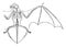Skeleton and Wing Membranes of the Noctule Bat vintage illustration