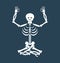 Skeleton yoga. yogi Dead. Zen and relaxation. lotus Pose