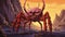 Skelltius Spider Artwork: Transfixing 2d Game Art In Light Red And Purple