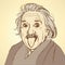 Sketch Albert Einstein in vintage style