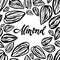 Sketch almonds pattern on white background