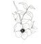 Sketch anemone bouquet. Hand painted flowers and berries with eucalyptus leaves and branch isolated on white background