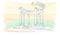 Sketch. Arbor with eight columns in the Doric style. Rotunda of Friendship of Peoples