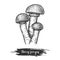 Sketch of armillaria mushroom or honey fungus