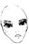 Sketch bald girl with big eyes