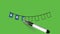 Sketch banner with white star in blue colour with black outline on abstract green background