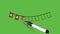 Sketch banner with white star in red colour with black outline on abstract green background