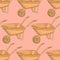 Sketch barrow, vector vintage seamless pattern