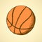 Sketch basketball ball, vintage background