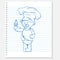 Sketch bear cook on a notebook